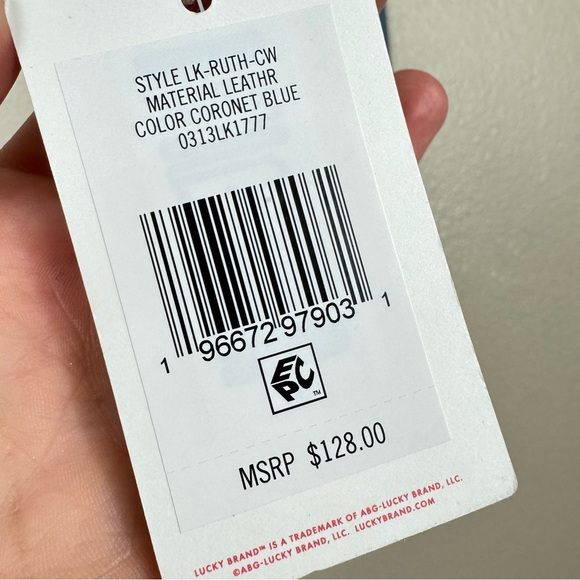 NWT Lucky Brand Ruth Leather Crossbody Organizer Bag dusty blue - Picture 14 of 14